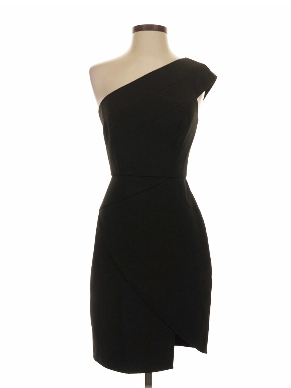 BCBGMaxAzria Black One-Shoulder Sheath Dress